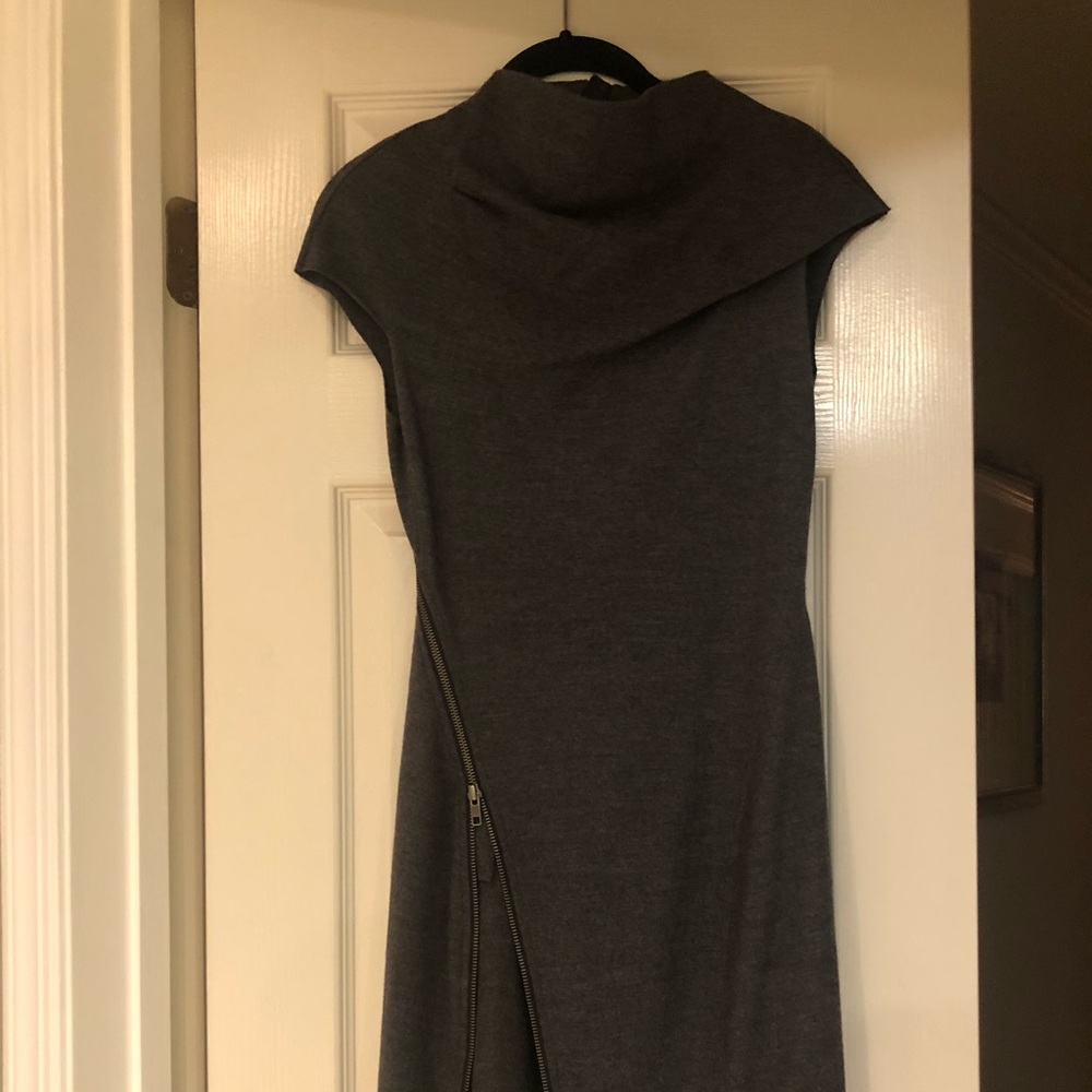 Helmut Lang Grey Zipper Dress